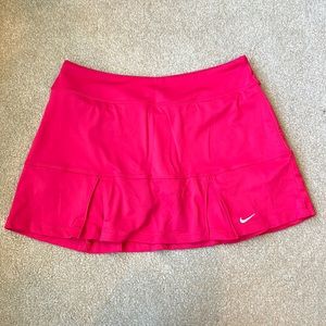 Nike Dri-Fit Pleated Tennis Skirt sz medium Attached Shorts Skort  Pink